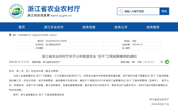 2023年度浙江省智慧農業(yè)“百千”工程成果案例公布！托普云農4大案例成功入選